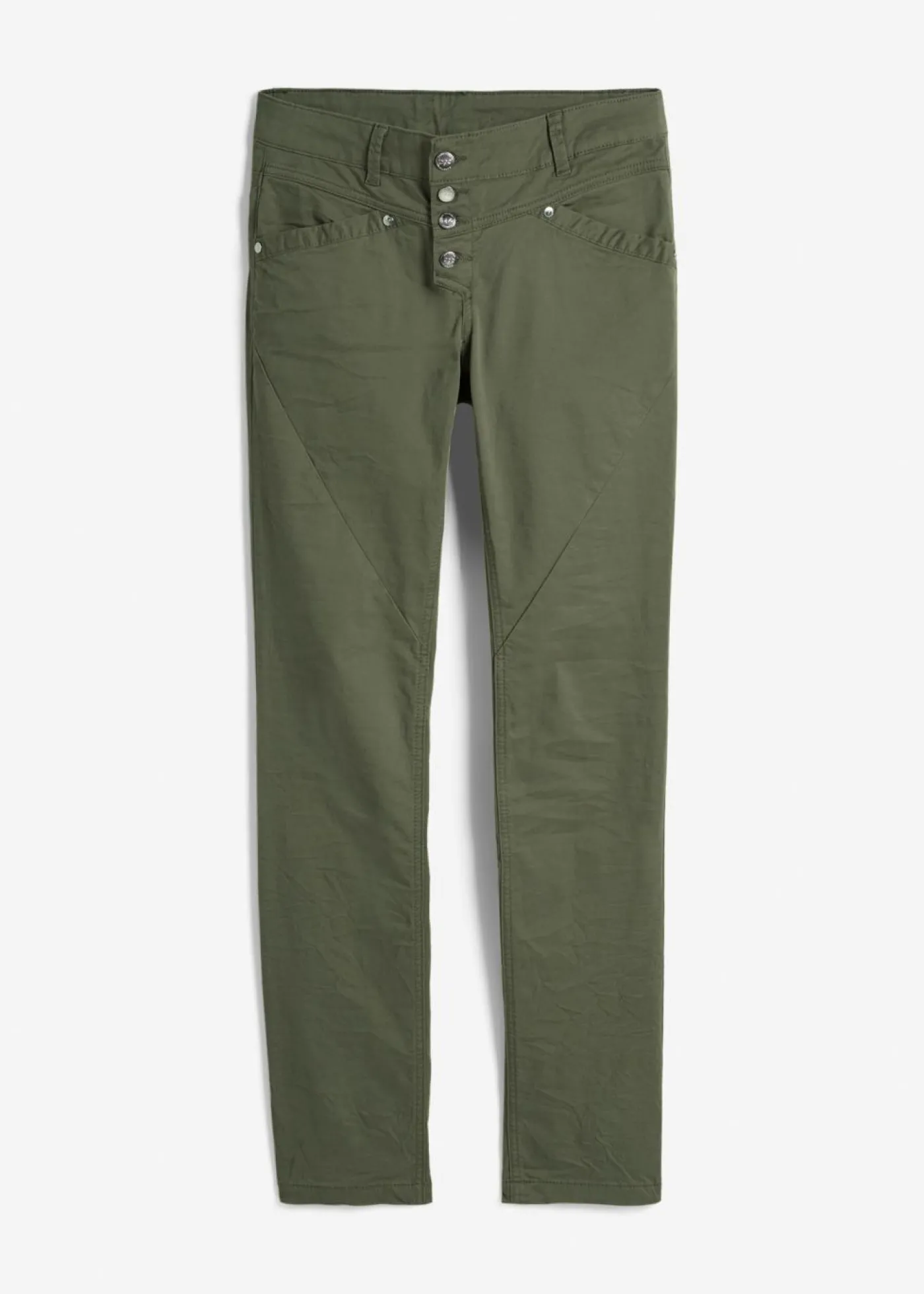 bonprix bonprix Pantalón elástico con efecto arrugado Oliva Online