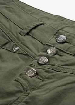 bonprix bonprix Pantalón elástico con efecto arrugado Oliva Online