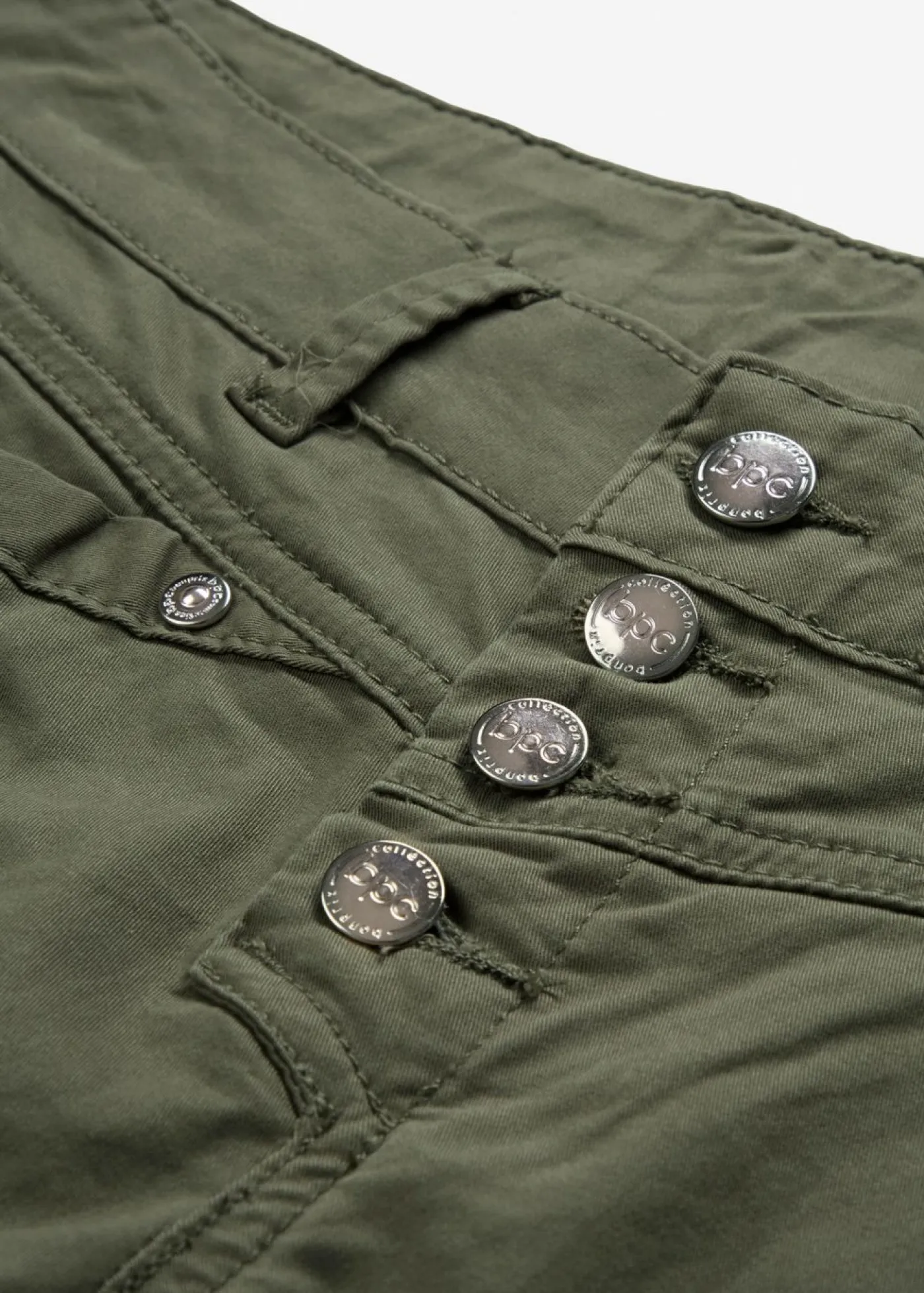 bonprix bonprix Pantalón elástico con efecto arrugado Oliva Online