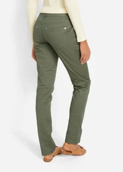 bonprix bonprix Pantalón elástico con efecto arrugado Oliva Online