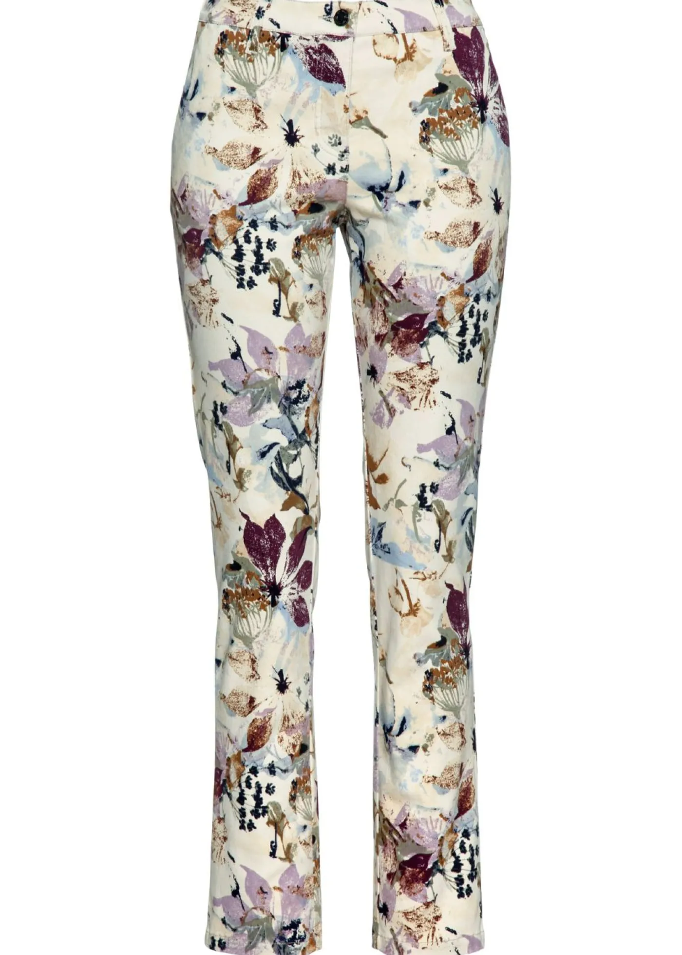 bonprix bonprix Pantalón elástico con estampado de flores Crudo de flores Online