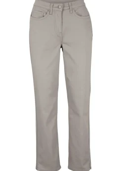 bonprix bonprix Pantalón elástico con perneras rectas, mid waist Plateado Hot
