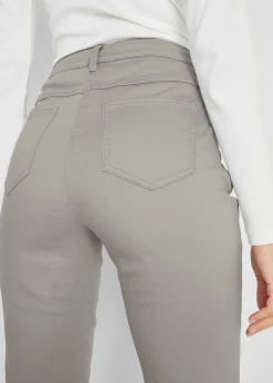 bonprix bonprix Pantalón elástico con perneras rectas, mid waist Plateado Hot