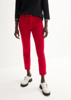 bonprix bonprix Pantalón elástico de algodón rojo cayena Discount
