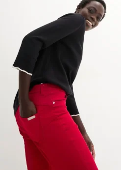 bonprix bonprix Pantalón elástico de algodón rojo cayena Discount