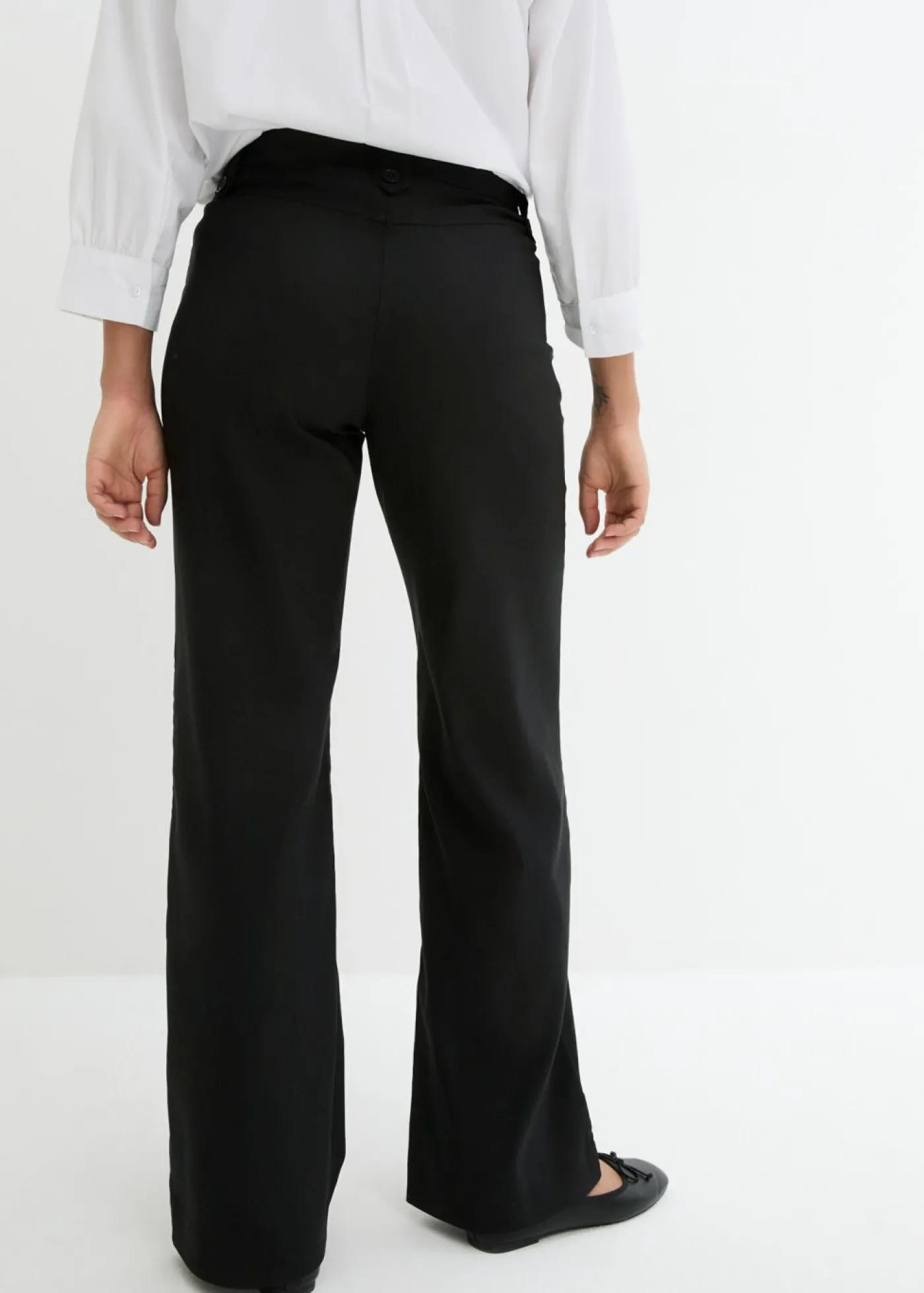 bonprix bonprix Pantalón elástico de bengalina con cintura cómoda Negro