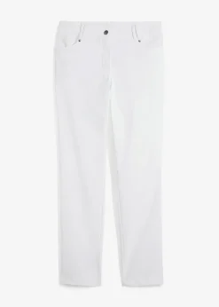 bonprix bonprix Pantalón elástico de bengalina con cintura cómoda de corte recto Blanco New