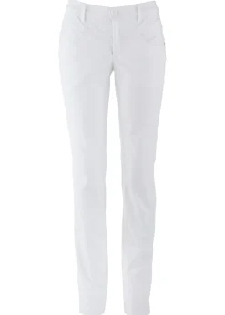 bonprix bonprix Pantalón elástico de corte recto de bengalina Blanco New