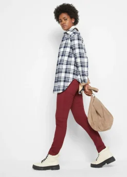 bonprix bonprix Pantalón elástico de corte slim rojo avellana