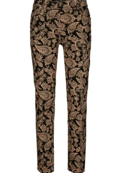 bonprix bonprix Pantalón elástico estampado Negro con patrón Paisley Online