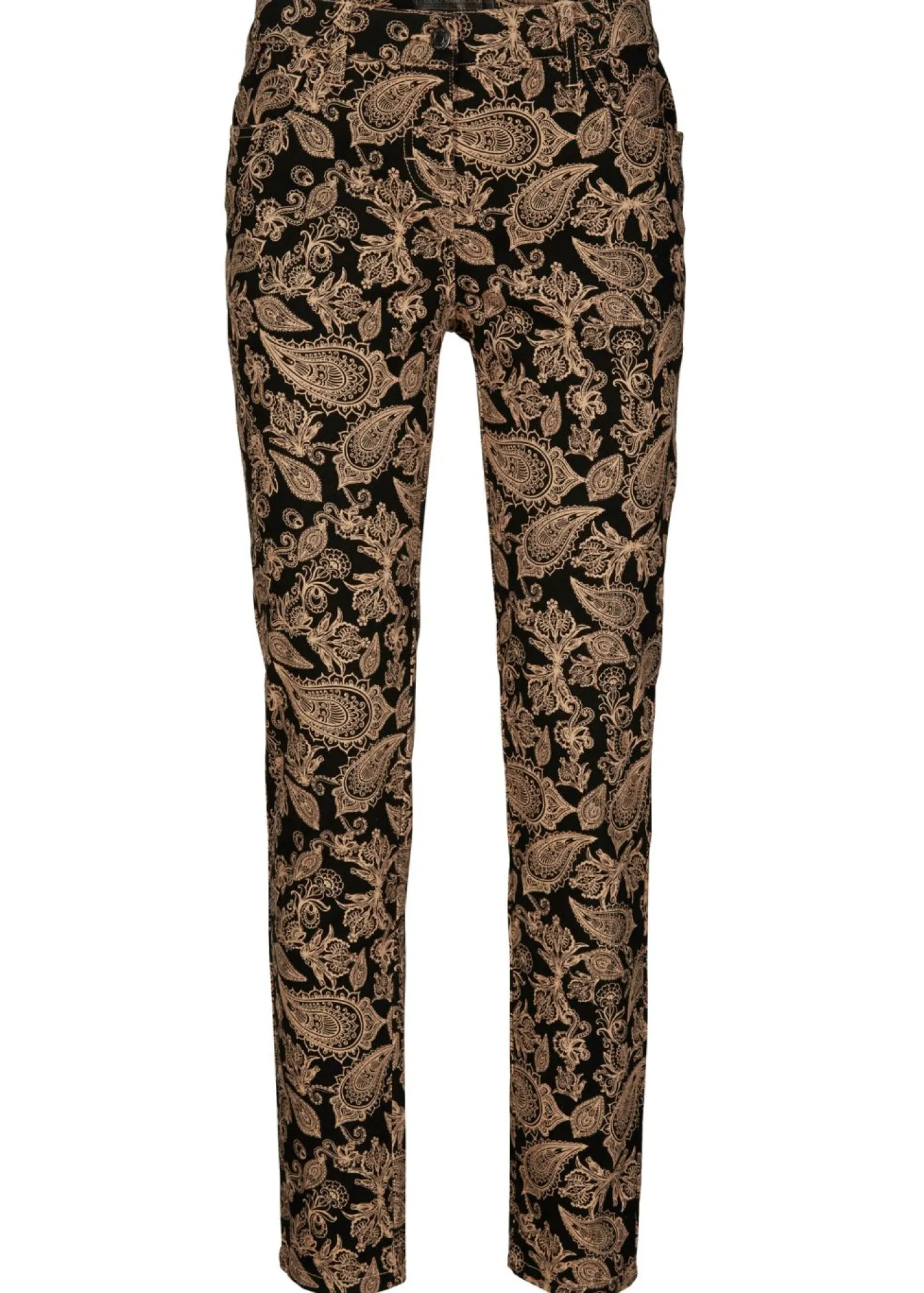 bonprix bonprix Pantalón elástico estampado Negro con patrón Paisley Online