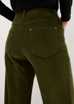 bonprix bonprix Pantalón estilo Marlene de pana Verde oliva oscuro Hot