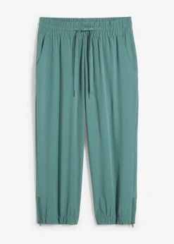 bonprix bonprix Pantalón funcional de largo capri y secado rápido Verde grisáceo Hot