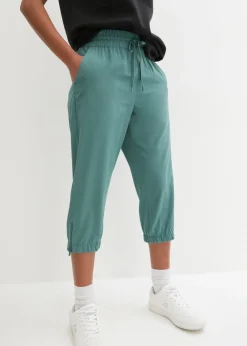 bonprix bonprix Pantalón funcional de largo capri y secado rápido Verde grisáceo Hot