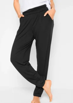 bonprix bonprix Pantalón harem con viscosa Negro Discount