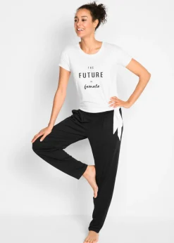 bonprix bonprix Pantalón harem con viscosa Negro Discount