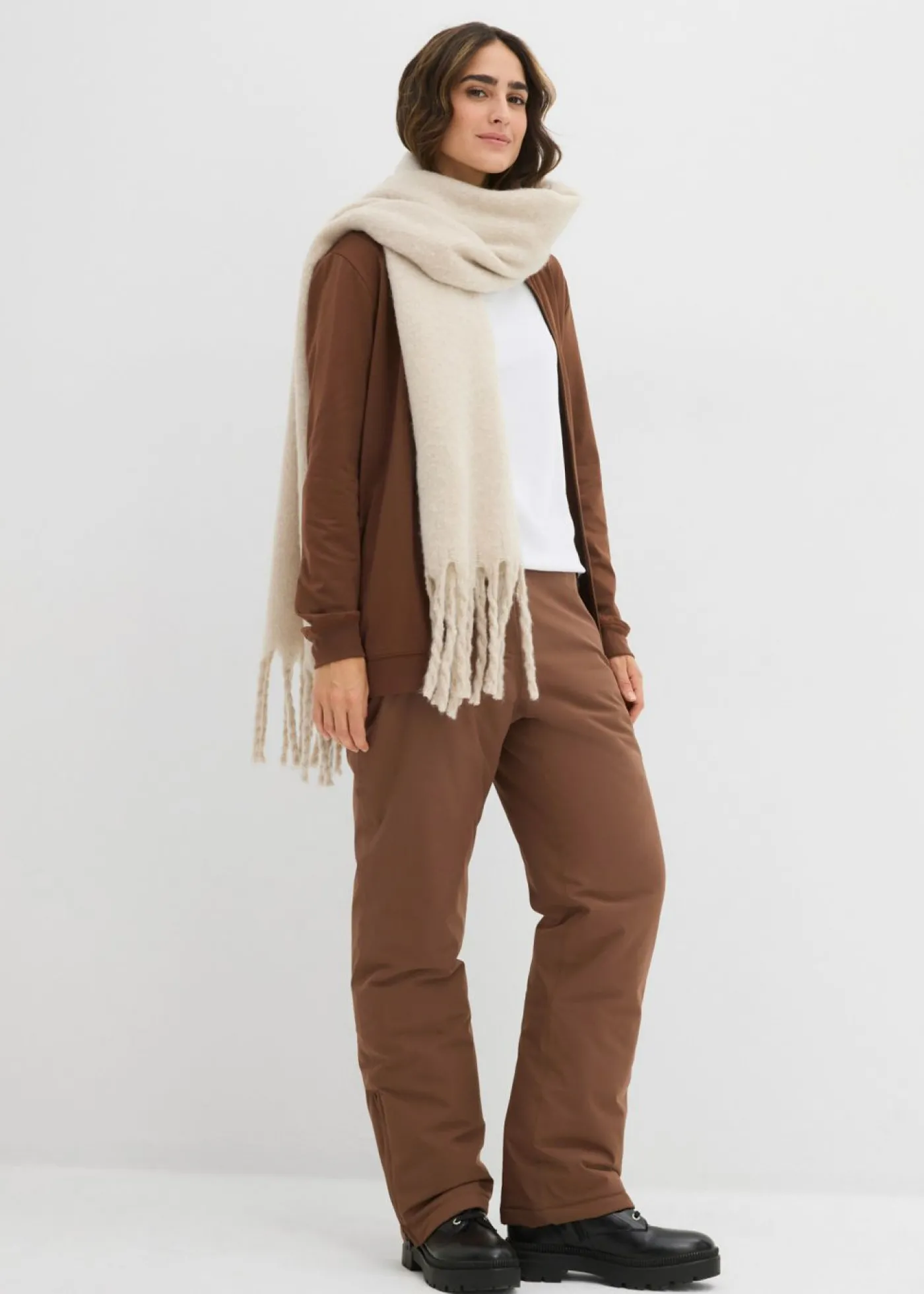 bonprix bonprix Pantalón impermeable de esquí Marrón claro Hot