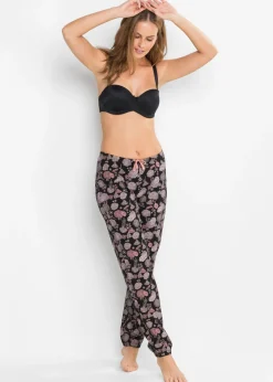 bonprix bonprix Pantalón largo de pijama de algodón orgánico puro (2 unidades) Negro Discount