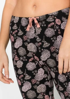 bonprix bonprix Pantalón largo de pijama de algodón orgánico puro (2 unidades) Negro Discount