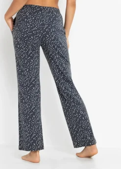 bonprix bonprix Pantalón largo de pijama de algodón orgánico puro (2 unidades) Azul grisáceo con lunares/rosa empolvado Sale