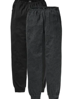 bonprix bonprix Pantalón largo de pijama (2 unidades) Antracita jaspeado-negro Online