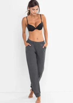 bonprix bonprix Pantalón largo de pijama (2 unidades) Antracita jaspeado-negro Online