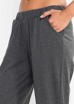 bonprix bonprix Pantalón largo de pijama (2 unidades) Antracita jaspeado-negro Online