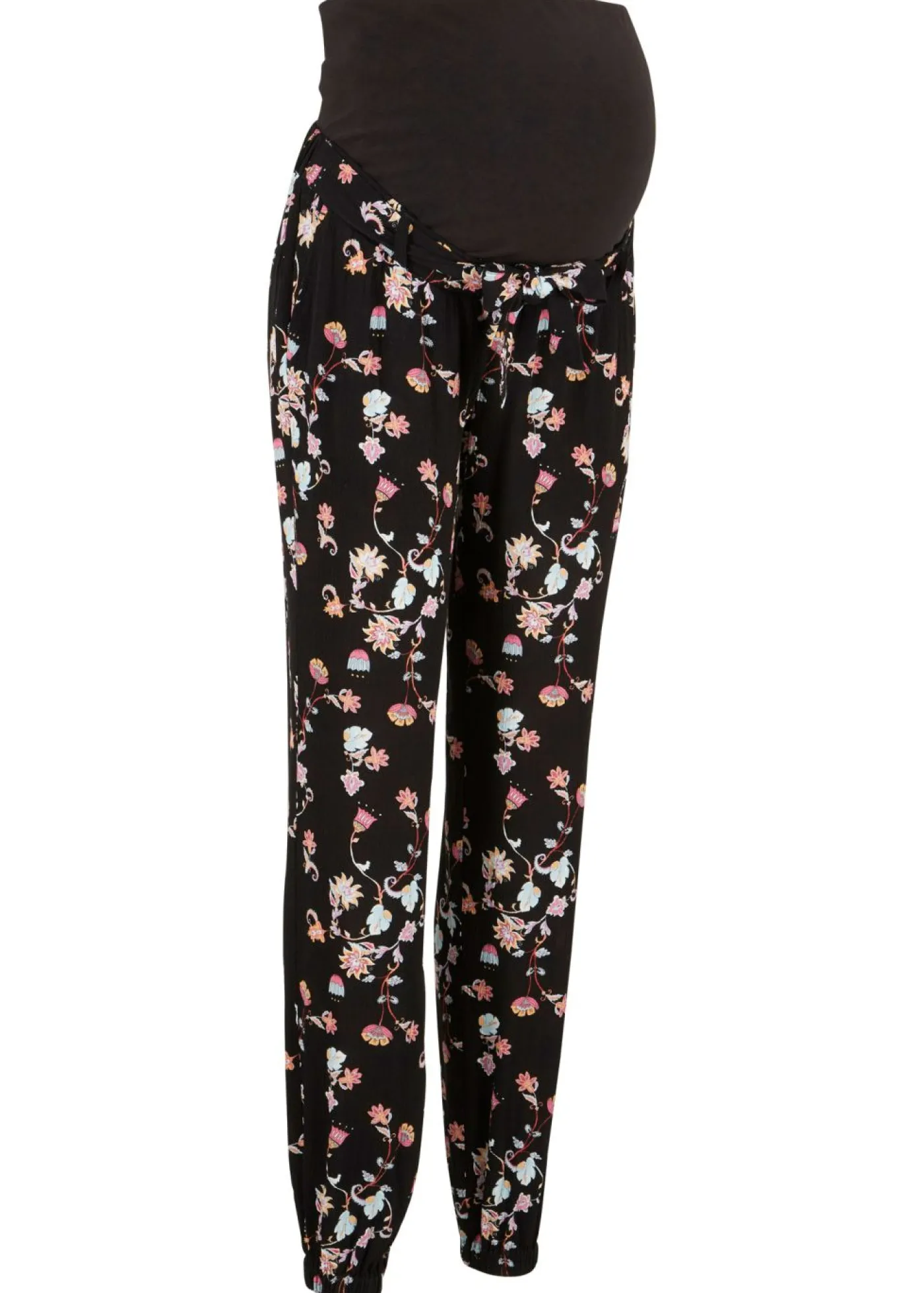 bonprix bpc bonprix collection Pantalón ligero premamá de viscosa con corte holgado Negro estampado Sale