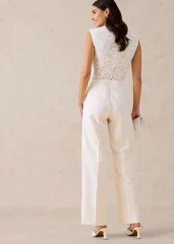 bonprix bonprix Pantalón Marlene Blanco lana Discount