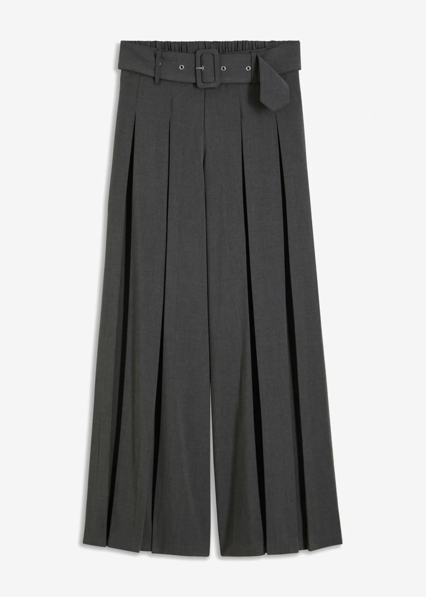bonprix bonprix Pantalón Marlene ancho con mezcla de viscosa fluida Antracita jaspeado Outlet