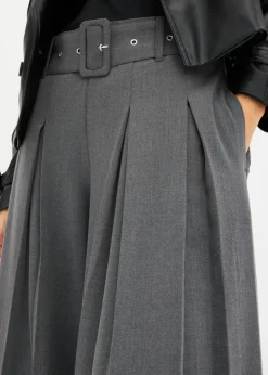 bonprix bonprix Pantalón Marlene ancho con mezcla de viscosa fluida Antracita jaspeado Outlet