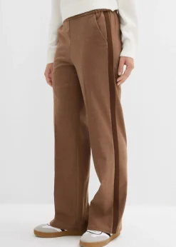 bonprix bonprix Pantalón Marlene con aspecto de lana marrón pimienta moteado Sale