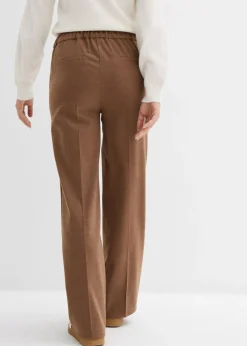 bonprix bonprix Pantalón Marlene con aspecto de lana marrón pimienta moteado Sale