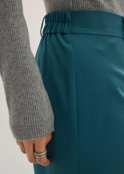 bonprix bonprix Pantalón Marlene con cinturilla cómoda verde pimiento New