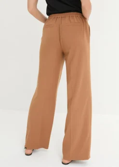 bonprix bonprix Pantalón Marlene con cinturón decorativo Marrón moka Best