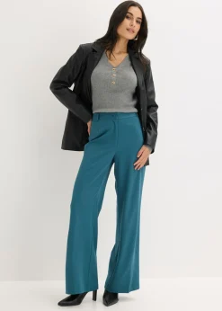 bonprix bonprix Pantalón Marlene con cinturilla cómoda verde pimiento Hot