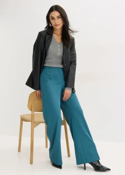 bonprix bonprix Pantalón Marlene con cinturilla cómoda verde pimiento Hot