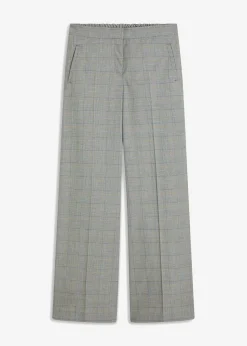 bonprix bonprix Pantalón Marlene con viscosa de cuadro galés Negro-arena de cuadros Best
