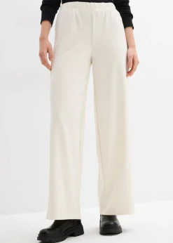 bonprix bonprix Pantalón Marlene de cómodo tejido Punto di Roma blanco perla Best