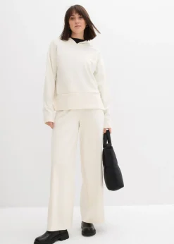 bonprix bonprix Pantalón Marlene de cómodo tejido Punto di Roma blanco perla Best