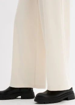 bonprix bonprix Pantalón Marlene de cómodo tejido Punto di Roma blanco perla Best