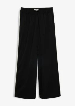 bonprix bonprix Pantalón Marlene de mezcla de viscosa Negro-blanco lana Hot