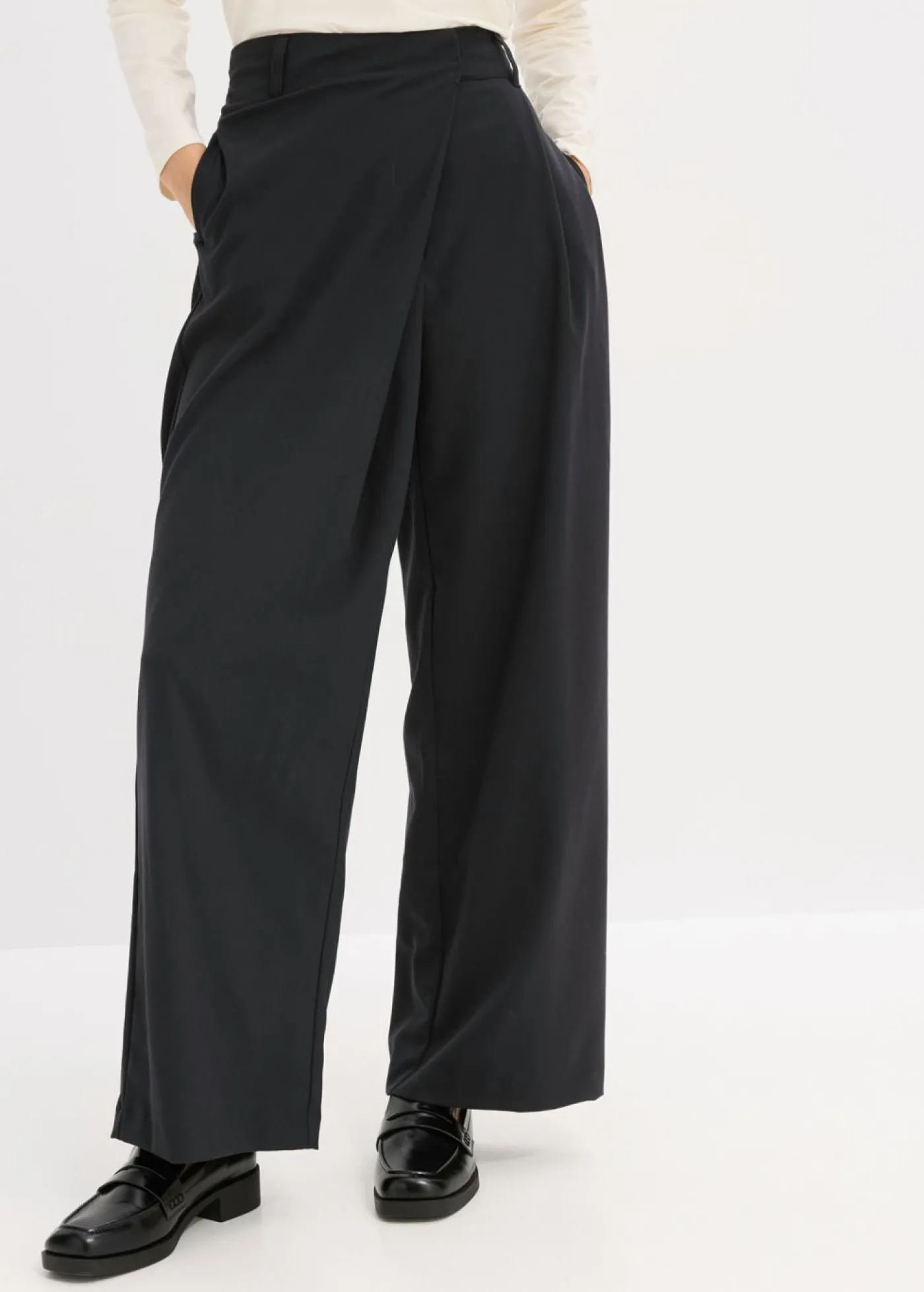 bonprix bonprix Pantalón Marlene de mezcla de viscosa fluida Negro Best