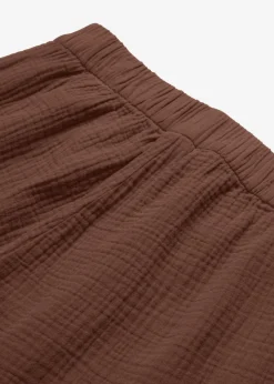 bonprix bonprix Pantalón Marlene de muselina de algodón marrón