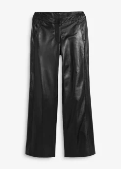 bonprix bonprix Pantalón Marlene de napa de cordero Negro Sale