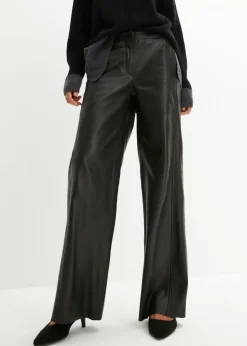 bonprix bonprix Pantalón Marlene de napa de cordero Negro Sale