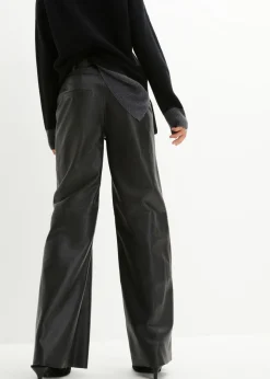 bonprix bonprix Pantalón Marlene de napa de cordero Negro Sale
