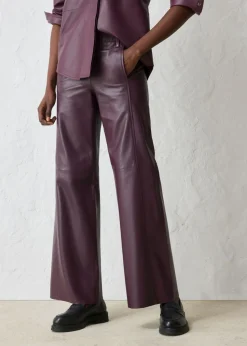 bonprix bonprix Pantalón Marlene de napa de cordero rojo burdeos Discount