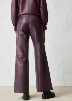 bonprix bonprix Pantalón Marlene de napa de cordero rojo burdeos Discount