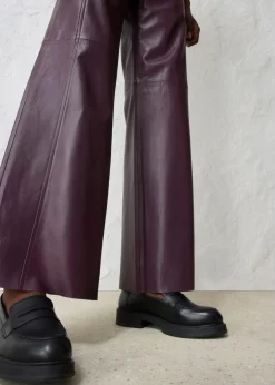 bonprix bonprix Pantalón Marlene de napa de cordero rojo burdeos Discount